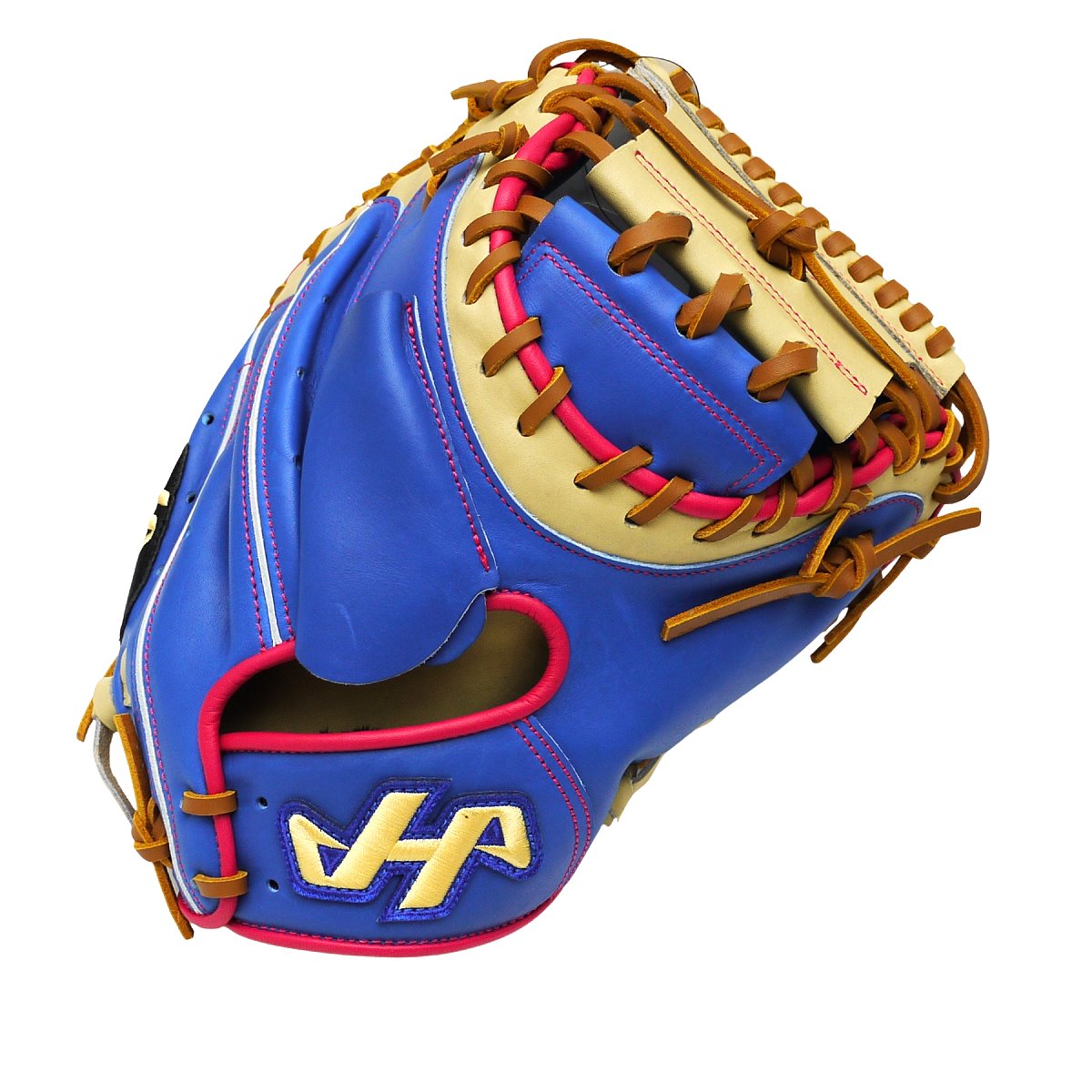 HATAKEYAMA Pro 33.5 inch Viper Open Back Catcher Mitt - Royal/Camel