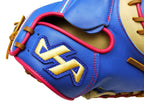 HATAKEYAMA Pro 33.5 inch Viper Open Back Catcher Mitt - Royal/Camel