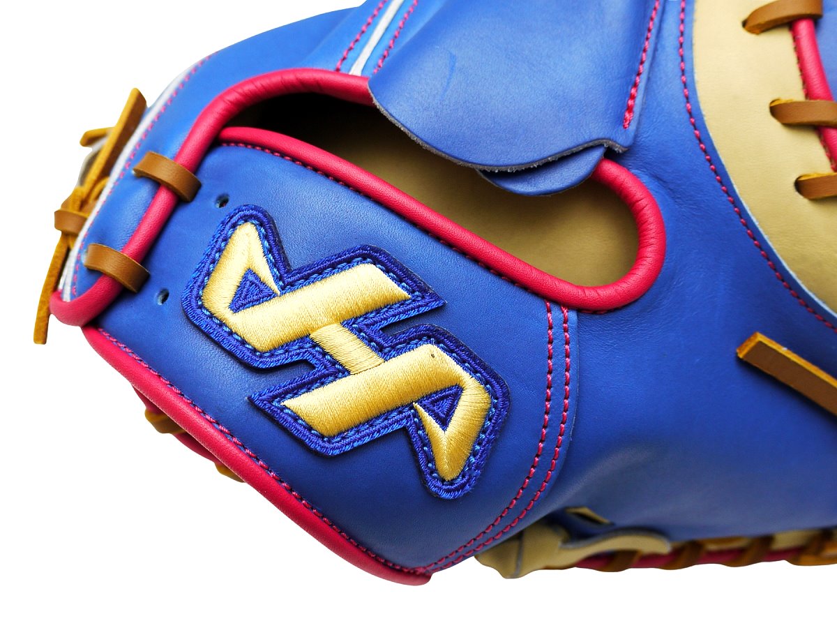 HATAKEYAMA Pro 33.5 inch Viper Open Back Catcher Mitt - Royal/Camel