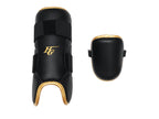 HI-GOLD Premium Batting Shin Guard - Black/Gold | Extended Design | Removable Ankle Pad #2