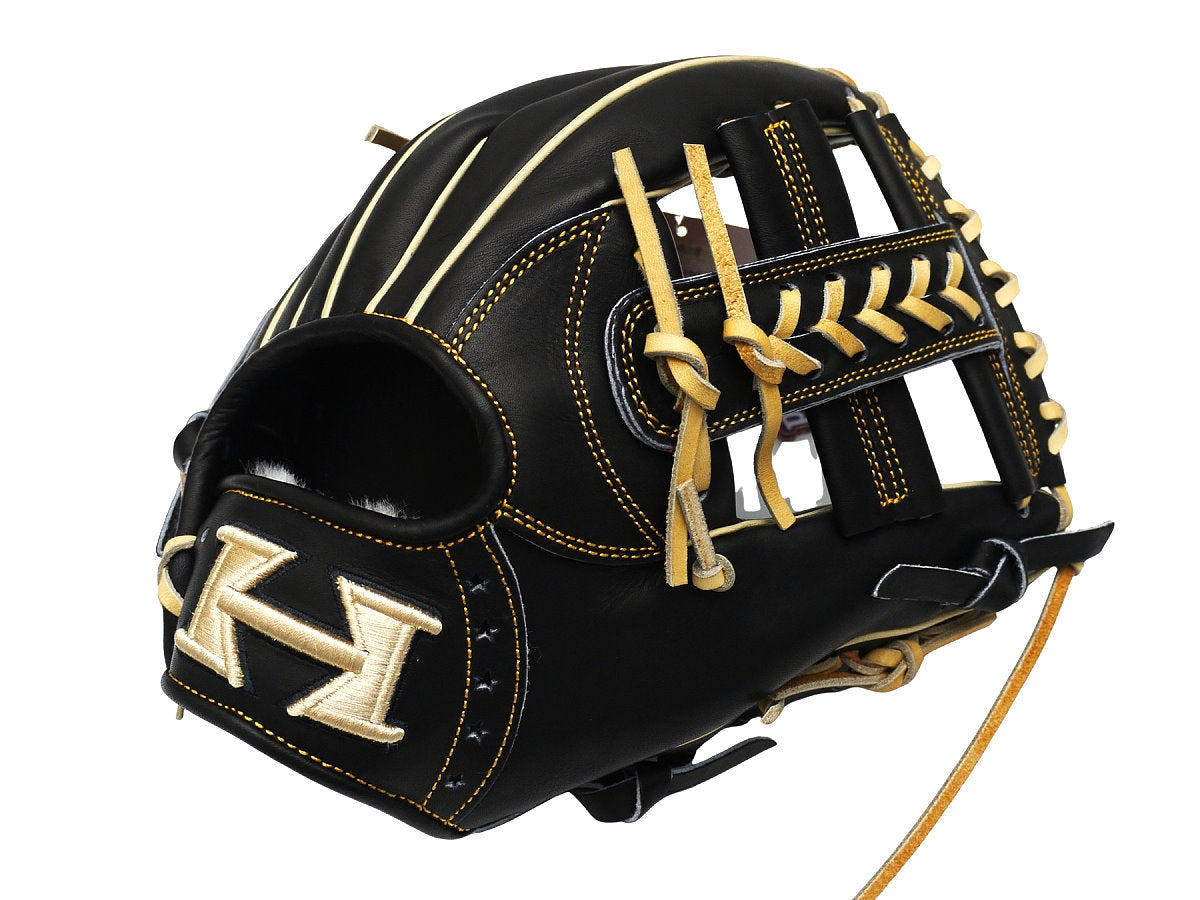 HI-GOLD Pro Japan Steerhide 11.5 inch Cross Web Infielder Glove - Black/Camel