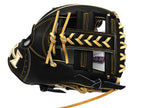 HI-GOLD Pro Japan Steerhide 11.5 inch Cross Web Infielder Glove - Black/Camel