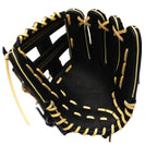 HI-GOLD Pro Japan Steerhide 11.5 inch Cross Web Infielder Glove - Black/Camel