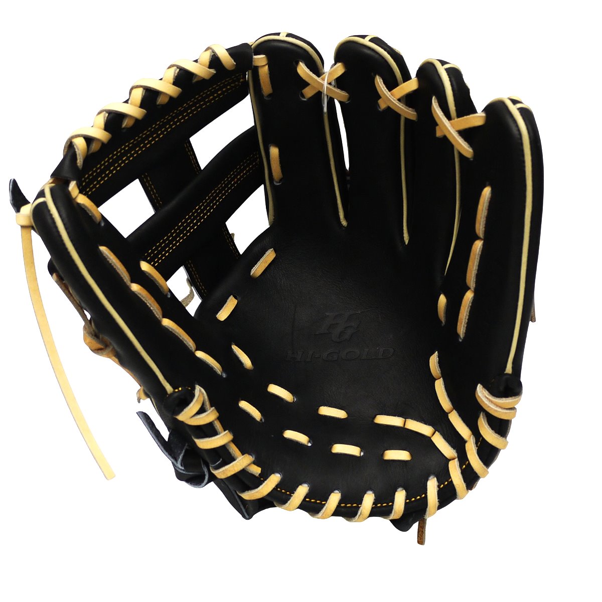 HI-GOLD Pro Japan Steerhide 11.5 inch Cross Web Infielder Glove - Black/Camel