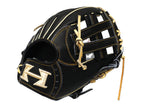 HI-GOLD Pro Japan Steerhide 11.5 inch V Web Infielder Glove - Black/Camel