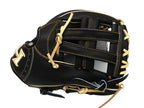 HI-GOLD Pro Japan Steerhide 11.5 inch V Web Infielder Glove - Black/Camel