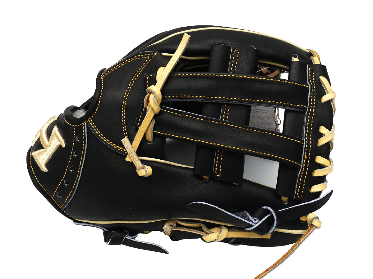 HI-GOLD Pro Japan Steerhide 11.5 inch V Web Infielder Glove - Black/Camel