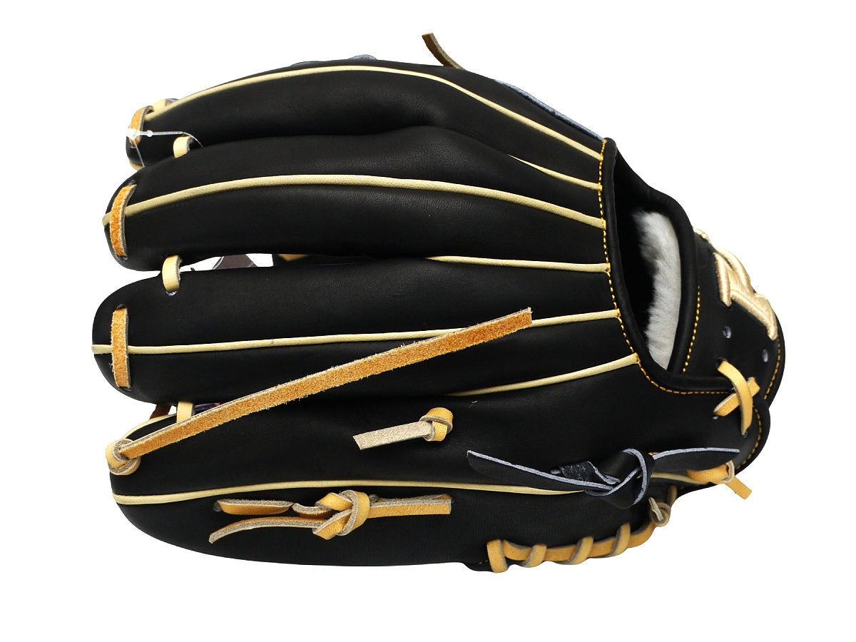 HI-GOLD Pro Japan Steerhide 11.5 inch V Web Infielder Glove - Black/Camel