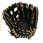HI-GOLD Pro Japan Steerhide 11.5 inch V Web Infielder Glove - Black/Camel