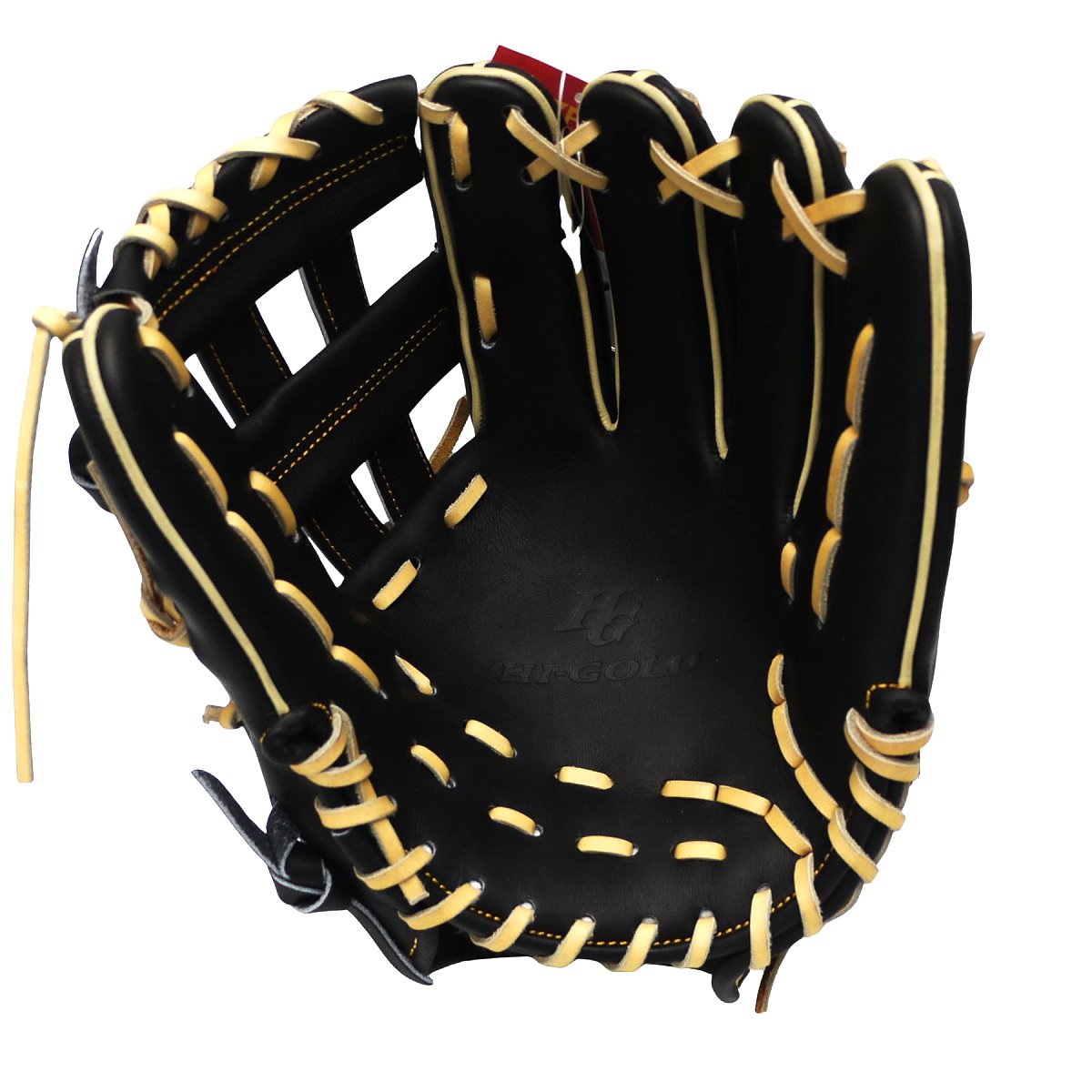 HI-GOLD Pro Japan Steerhide 11.5 inch V Web Infielder Glove - Black/Camel