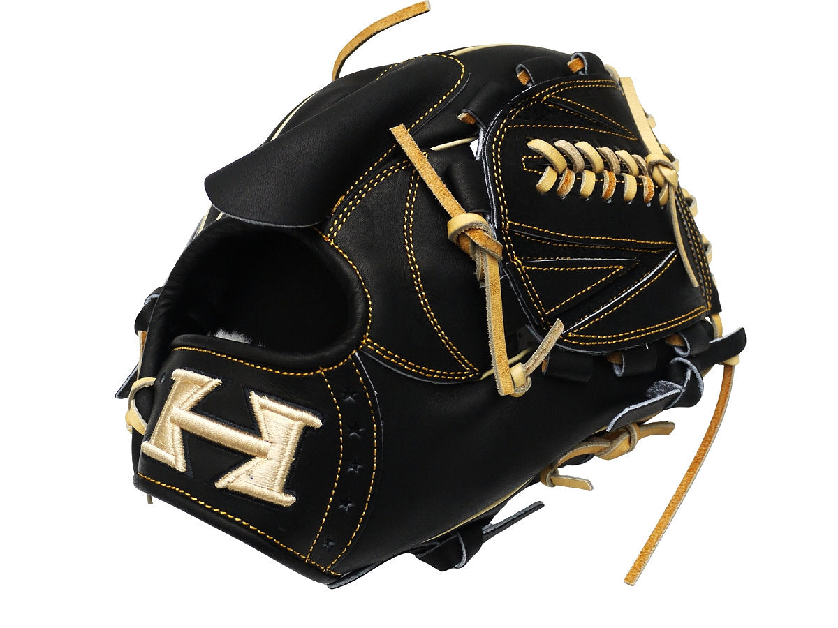 HI-GOLD Pro Japan Steerhide 11.5 inch Pitcher Glove - Black/Camel