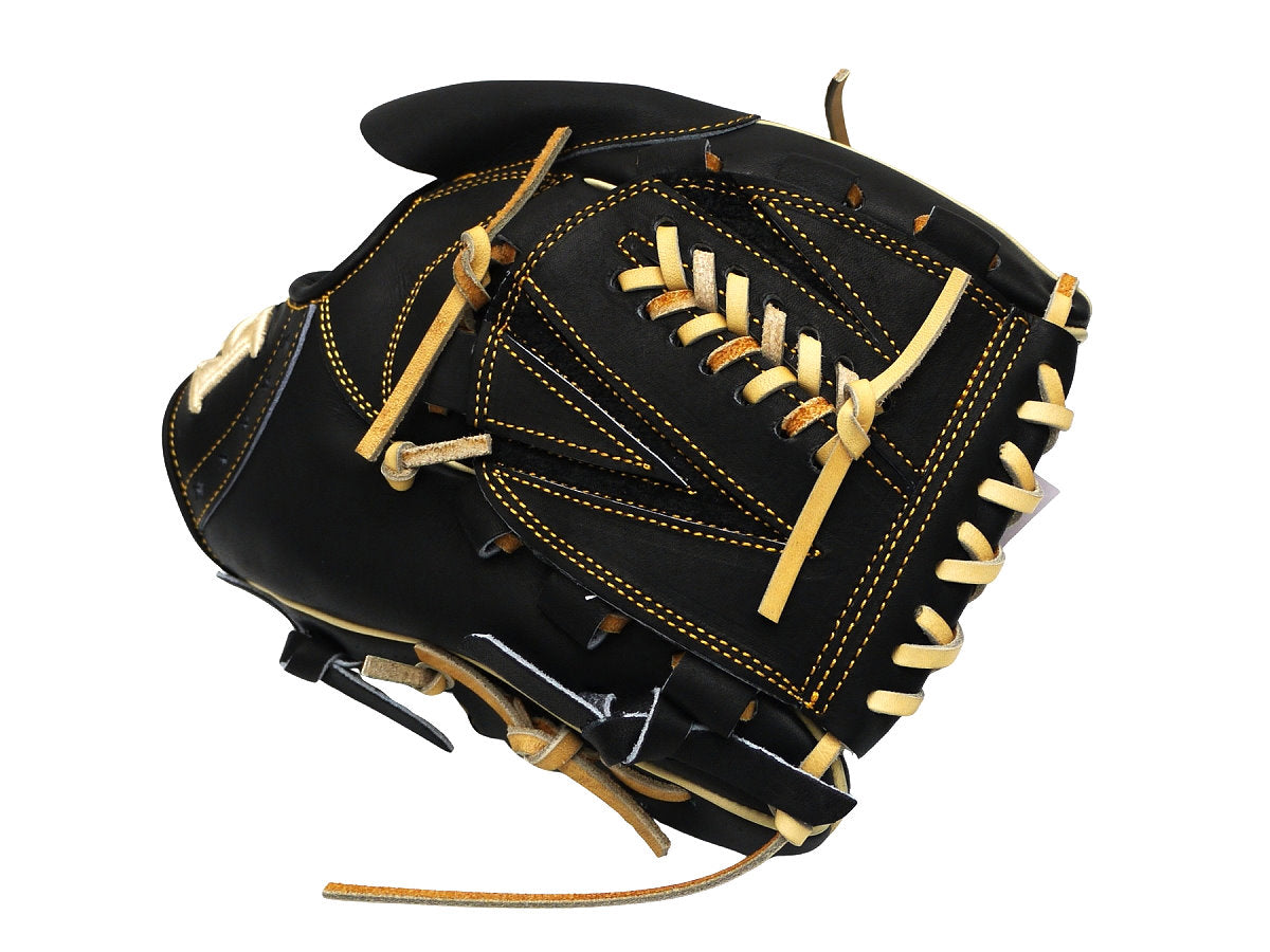 HI-GOLD Pro Japan Steerhide 11.5 inch Pitcher Glove - Black/Camel