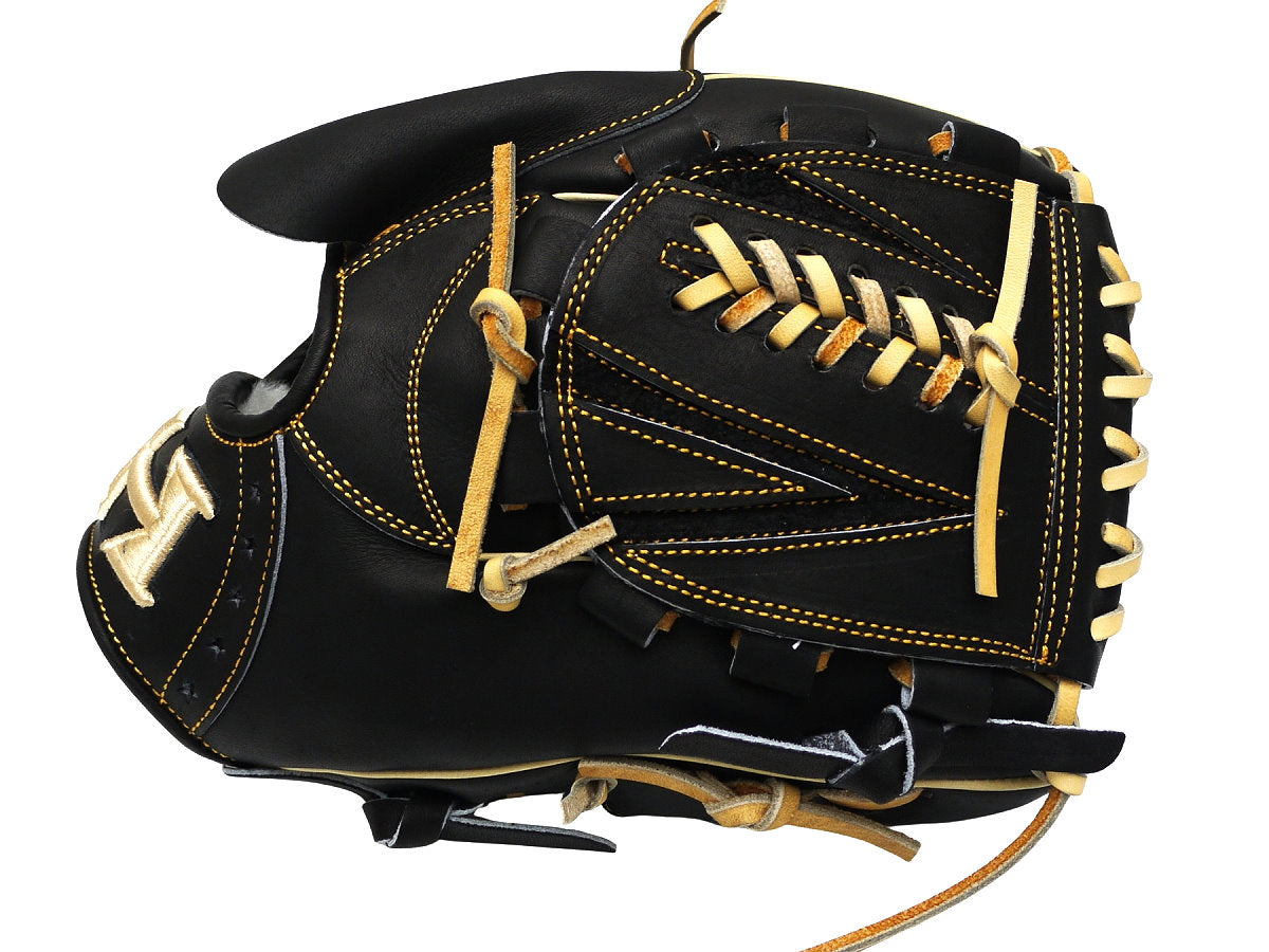 HI-GOLD Pro Japan Steerhide 11.5 inch Pitcher Glove - Black/Camel