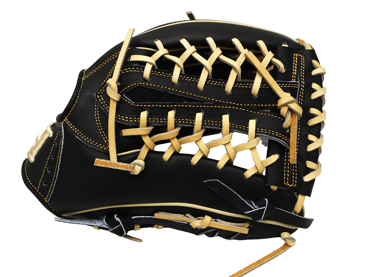 HI-GOLD Pro Japan Steerhide 12.5 inch Outfielder Glove - Black/Camel