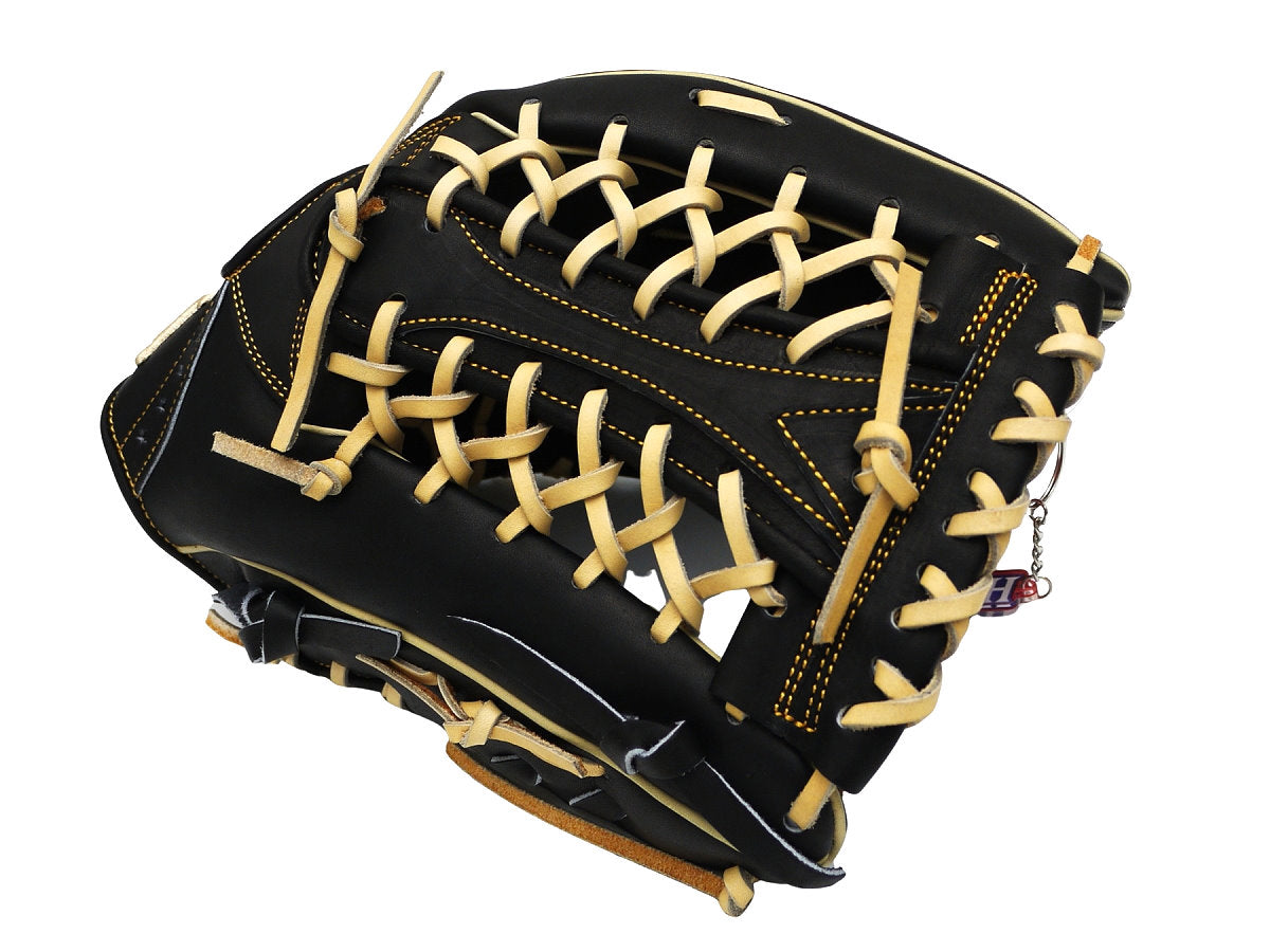HI-GOLD Pro Japan Steerhide 12.75 inch Outfielder Glove - Black/Camel
