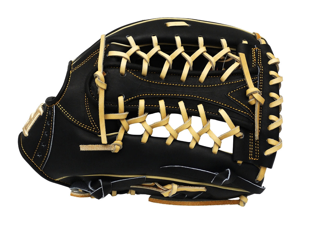 HI-GOLD Pro Japan Steerhide 12.75 inch Outfielder Glove - Black/Camel