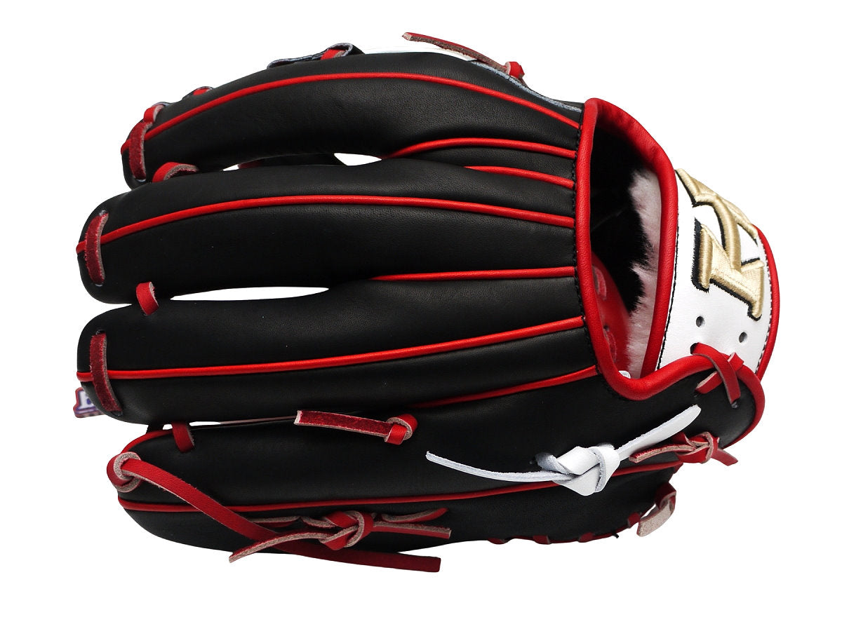 HI-GOLD Pro Model Japan Steerhide 11.5 inch Infielder Glove - Black/Red