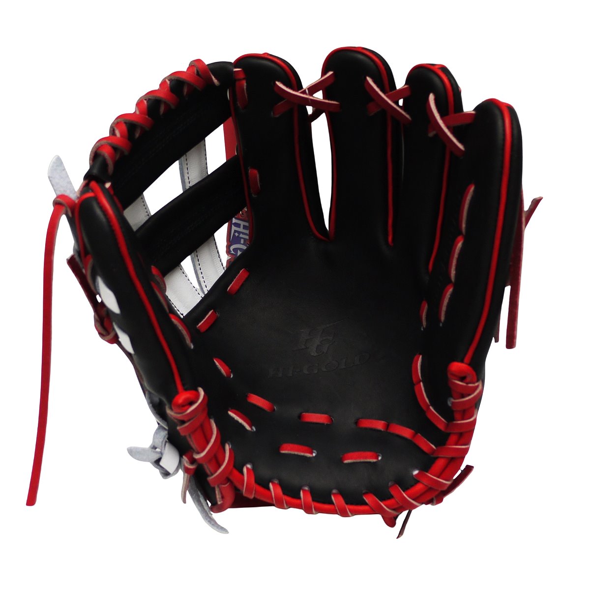 HI-GOLD Pro Model Japan Steerhide 11.5 inch Infielder Glove - Black/Red