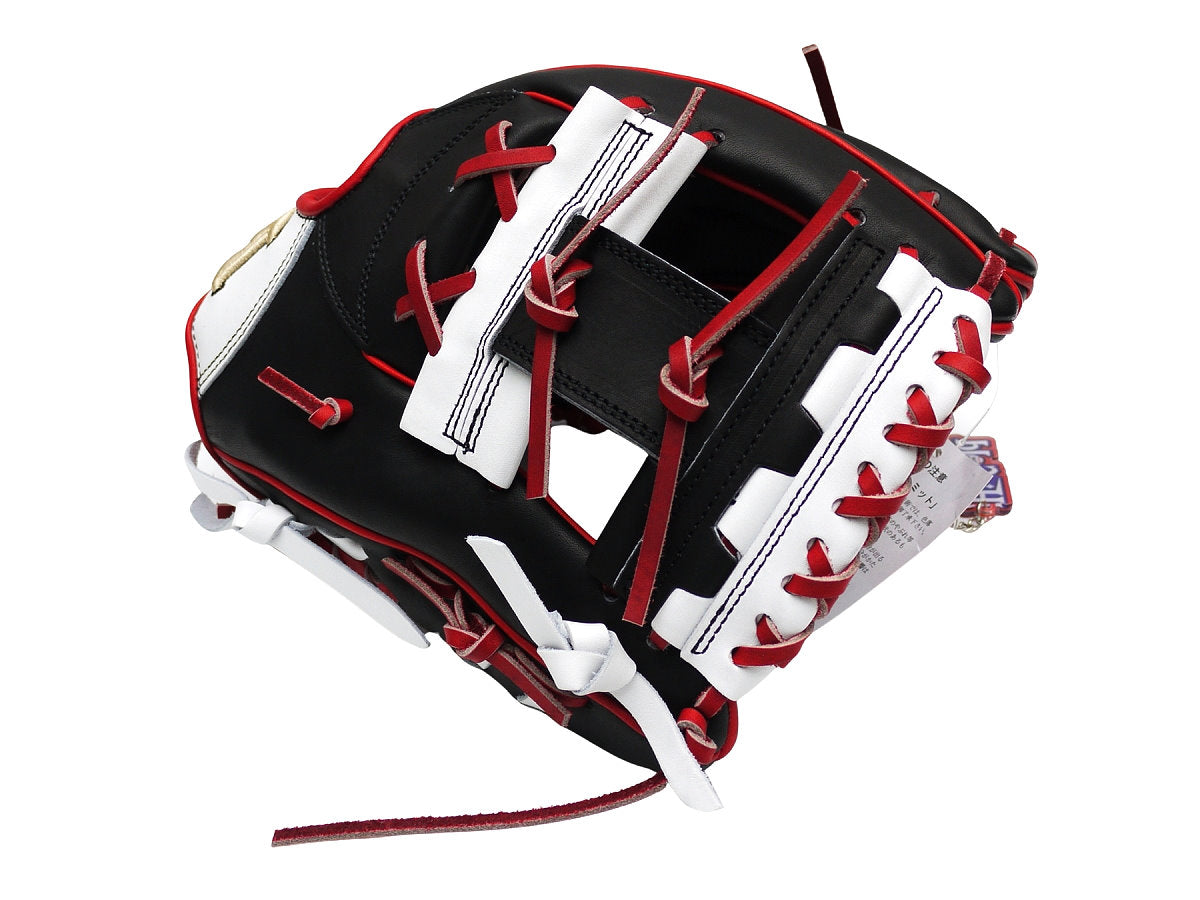 HI-GOLD Pro Model Japan Steerhide 11.75 inch Infielder Glove - Black/Red