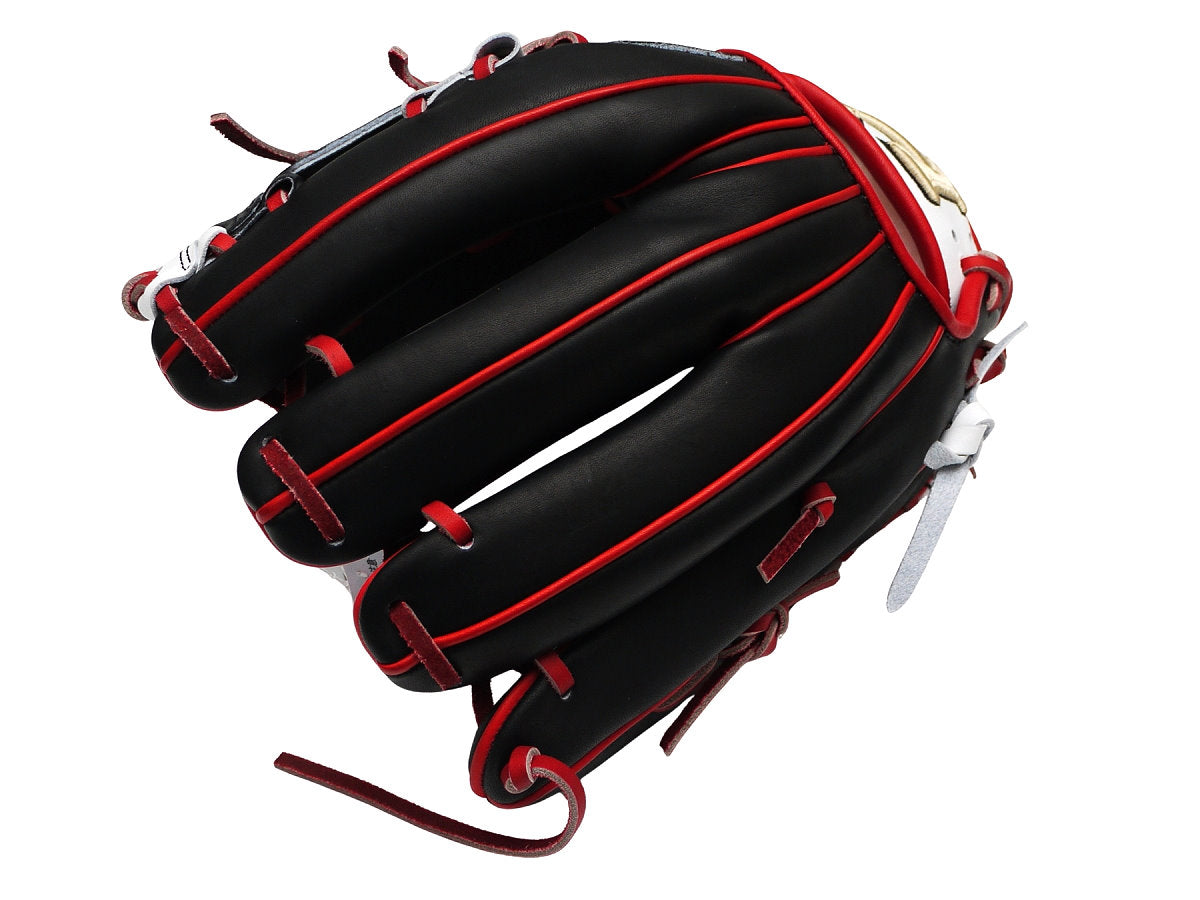 HI-GOLD Pro Model Japan Steerhide 11.75 inch Infielder Glove - Black/Red