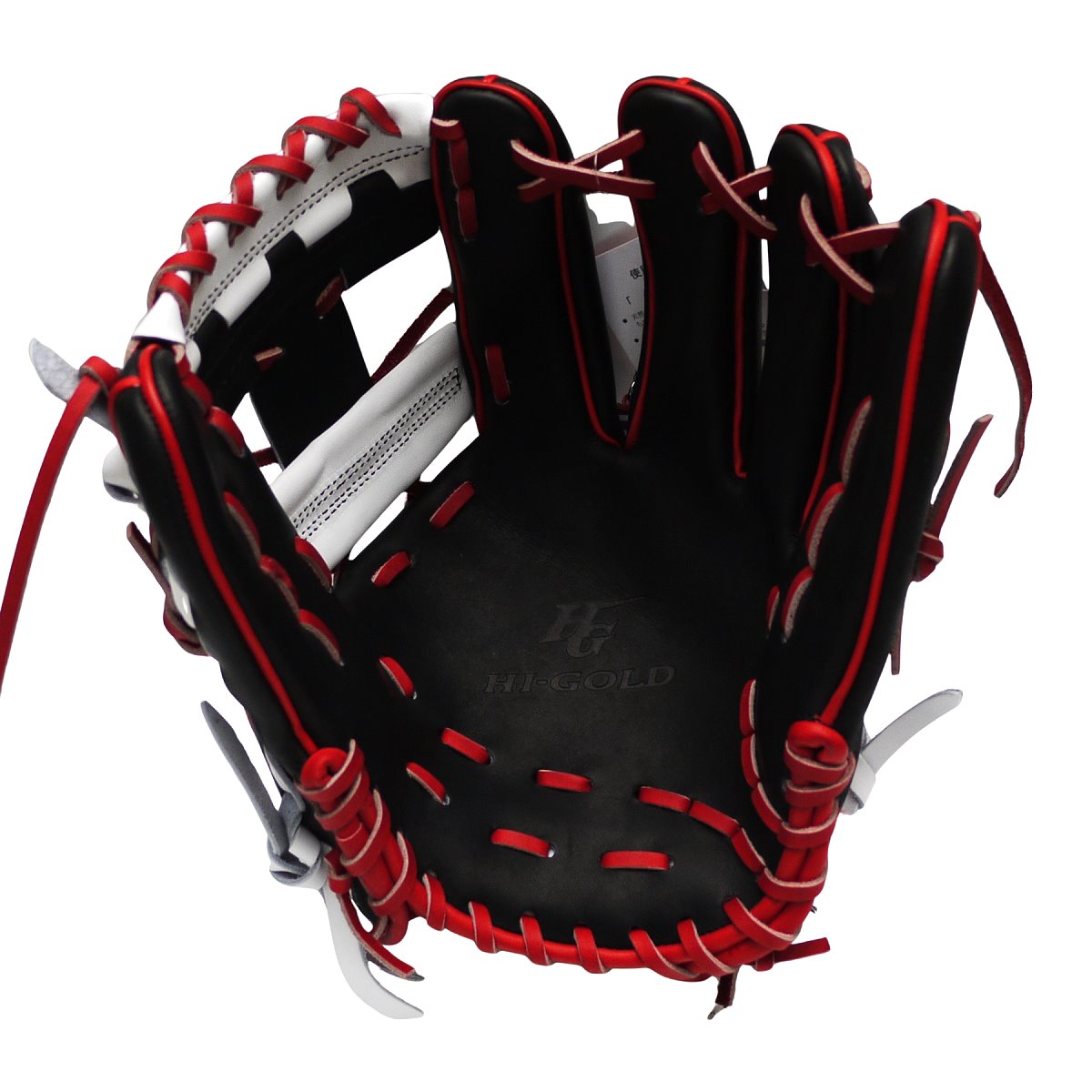 HI-GOLD Pro Model Japan Steerhide 11.75 inch Infielder Glove - Black/Red