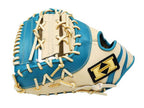 HI-GOLD Pro Order 12.5 inch Left Hand Throw First Base Mitt - Beige/Lake Green #4