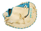 HI-GOLD Pro Order 12.5 inch Left Hand Throw First Base Mitt - Beige/Lake Green #5
