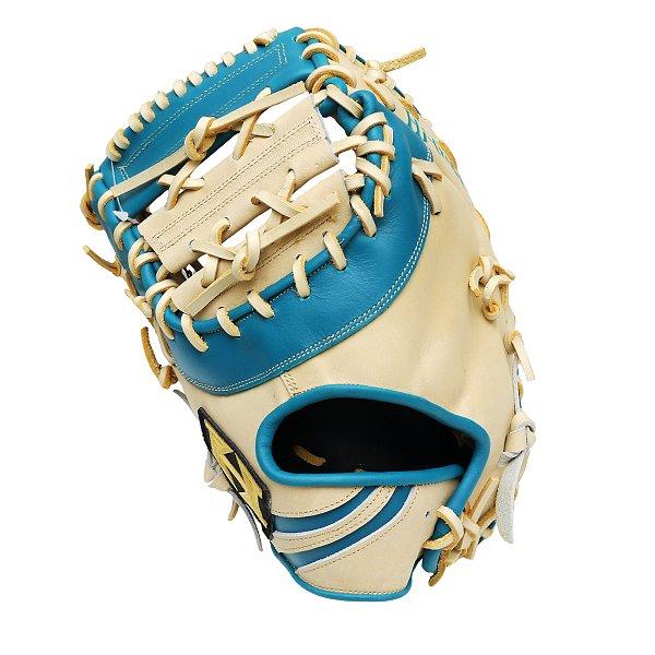 HI-GOLD Pro Order 12.5 inch Left Hand Throw First Base Mitt - Beige/Lake Green #6