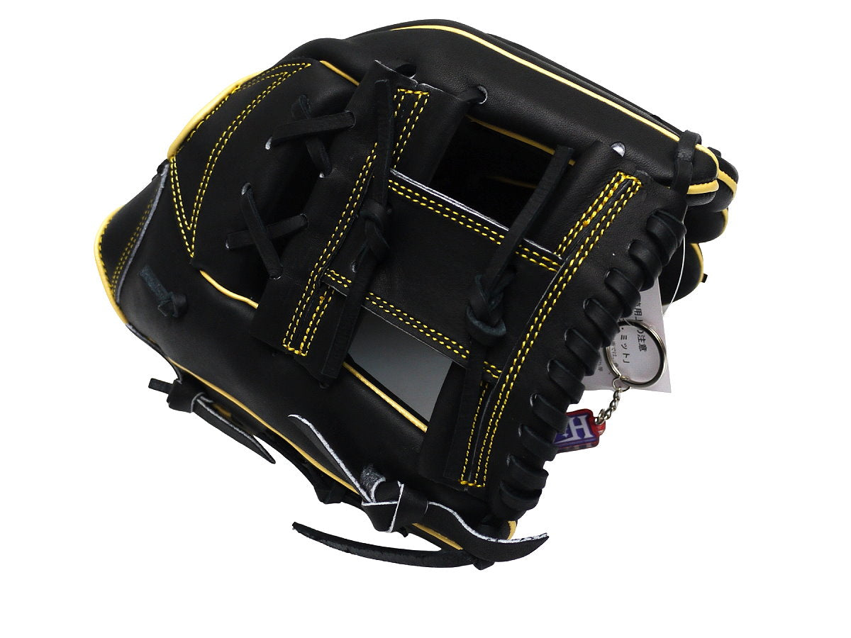 HI-GOLD Japan Steerhide Series 11.75" Infield Baseball Glove - I-Web/Black x Yellow