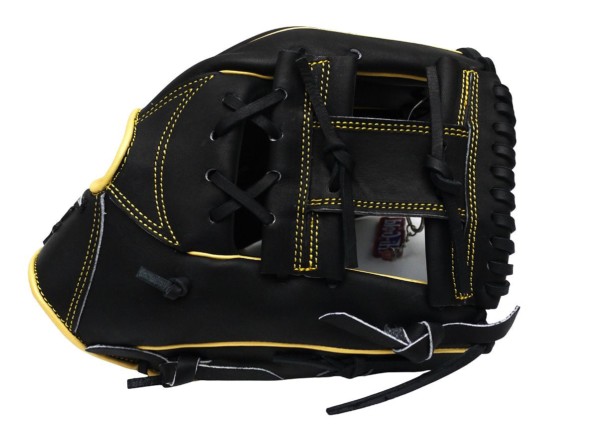 HI-GOLD Japan Steerhide Series 11.75" Infield Baseball Glove - I-Web/Black x Yellow