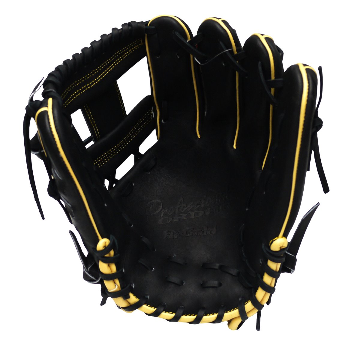 HI-GOLD Japan Steerhide Series 11.75" Infield Baseball Glove - I-Web/Black x Yellow