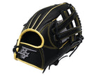 HI-GOLD Japan Steerhide Series 11.75" Infield Baseball Glove - V-Web/Black x Yellow