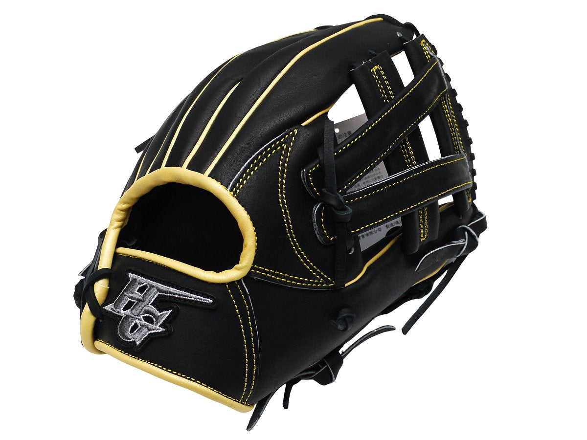 HI-GOLD Japan Steerhide Series 11.75" Infield Baseball Glove - V-Web/Black x Yellow