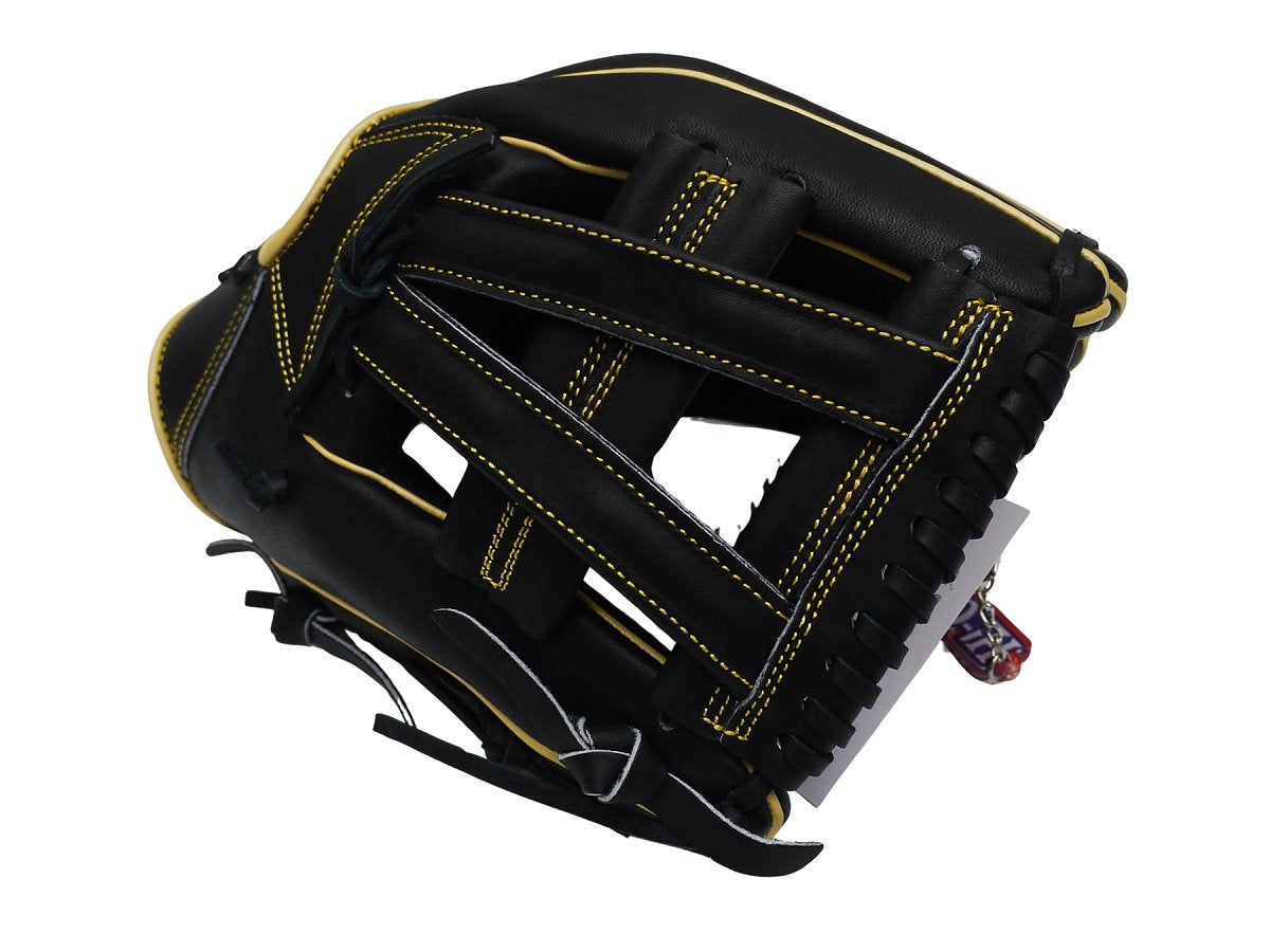 HI-GOLD Japan Steerhide Series 11.75" Infield Baseball Glove - V-Web/Black x Yellow