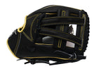 HI-GOLD Japan Steerhide Series 11.75" Infield Baseball Glove - V-Web/Black x Yellow