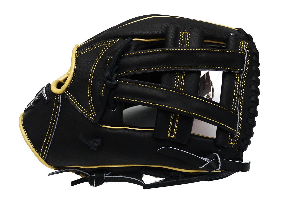 HI-GOLD Japan Steerhide Series 11.75" Infield Baseball Glove - V-Web/Black x Yellow