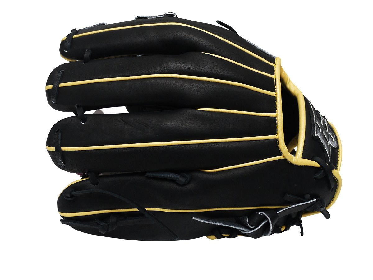 HI-GOLD Japan Steerhide Series 11.75" Infield Baseball Glove - V-Web/Black x Yellow