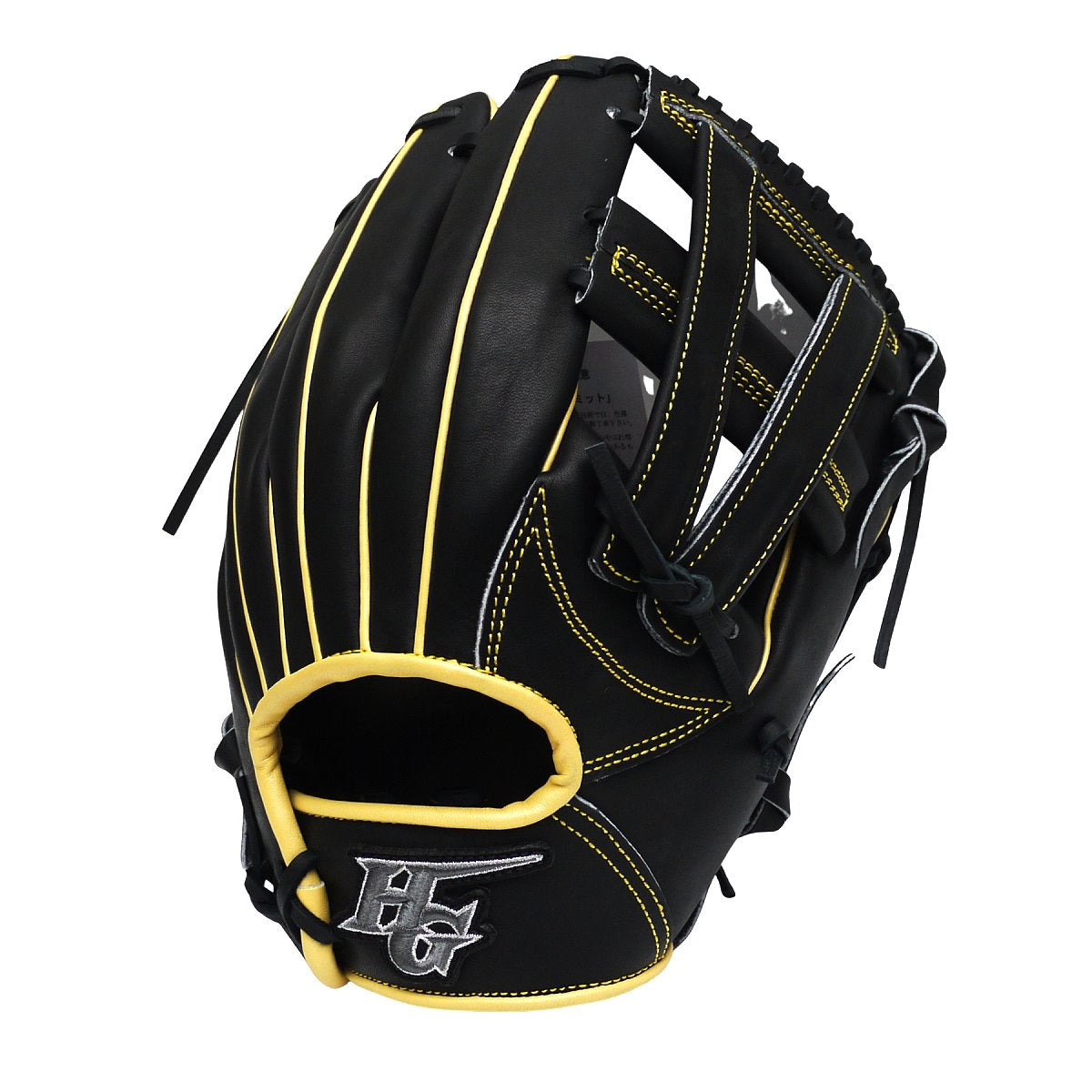 HI-GOLD Japan Steerhide Series 11.75" Infield Baseball Glove - V-Web/Black x Yellow