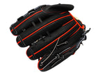 HI-GOLD Pro Special Edition Japan Steerhide 12 inch Pitcher Glove - Black/Orange-Red