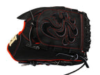 HI-GOLD Pro Special Edition Japan Steerhide 12 inch Pitcher Glove - Black/Orange-Red