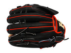 HI-GOLD Pro Special Edition Japan Steerhide 12 inch Pitcher Glove - Black/Orange-Red