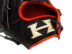 HI-GOLD Pro Special Edition Japan Steerhide 12 inch Left Hand Throw Pitcher Glove - Black/Orange-Red