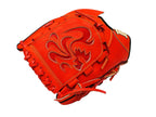 HI-GOLD Pro Special Edition Japan Steerhide 12 inch Left Hand Throw Pitcher Glove - Orange-Red/Black