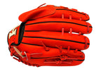 HI-GOLD Pro Special Edition Japan Steerhide 12 inch Left Hand Throw Pitcher Glove - Orange-Red/Black