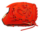 HI-GOLD Pro Special Edition Japan Steerhide 12 inch Pitcher Glove - Orange-Red/Black