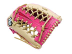 HI-GOLD Special Order 12.75 inch Outfielder Glove - Beige/Pink