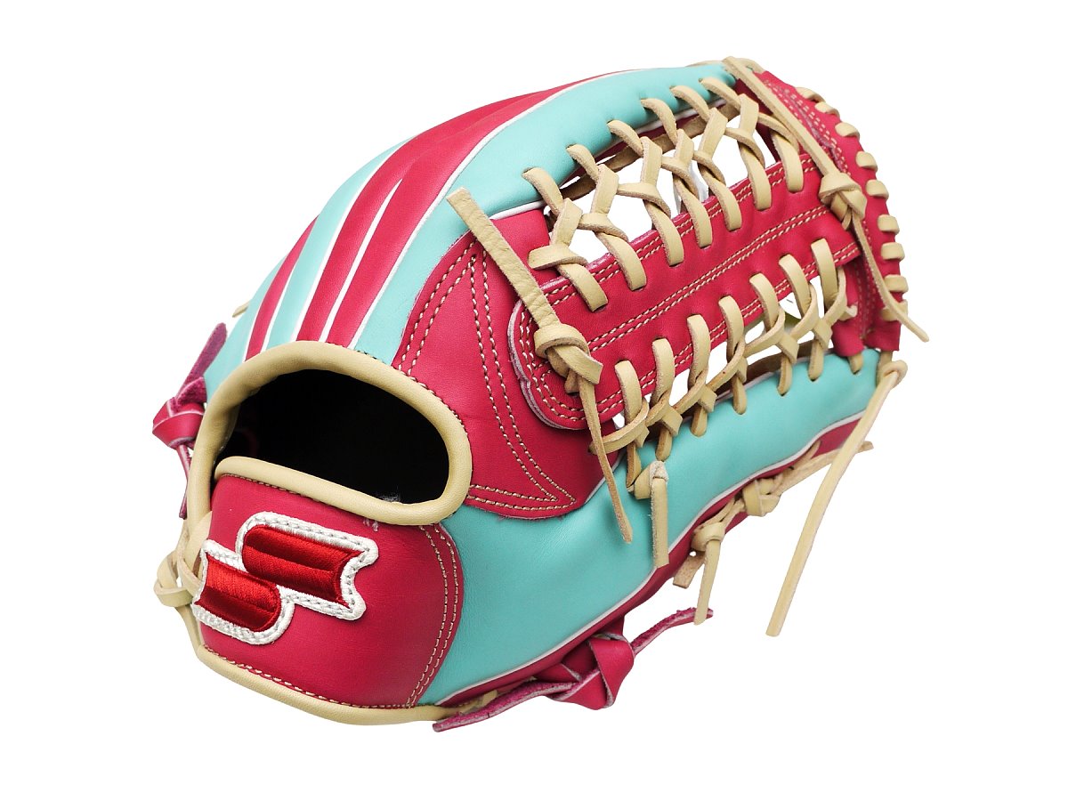 SSK Special Order 12.75 inch Outfielder Glove - Lake Green/Hot Pink