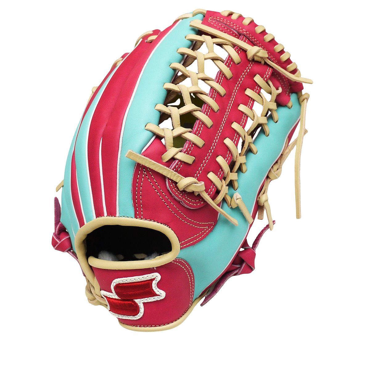 SSK Special Order 12.75 inch Outfielder Glove - Lake Green/Hot Pink