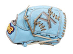 TWB U10 Steer Cowhide 11 inch Youth Pitcher Glove - Skyblue/Grey #4