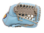 TWB U10 Steer Cowhide 11 inch Outfielder Glove - Skyblue/Grey #4
